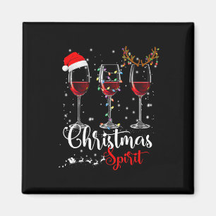 Roligt Julsprit i Vin Julafton Helgdag Magnet