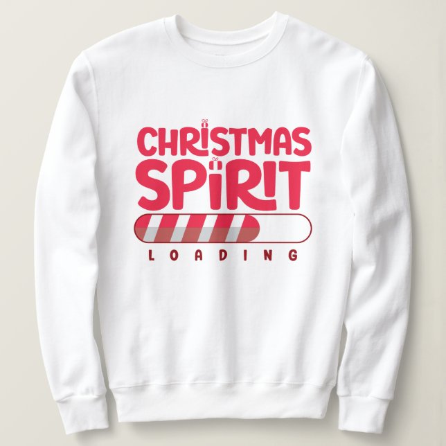 Roligt Julsprit - lastning av vit sötskjorta T Shirt (Design framsida)