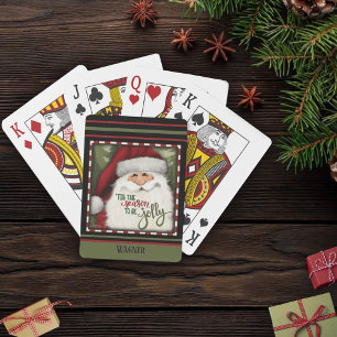 Roligt jultomte Festive Red Grönt Inspirief Casinokort