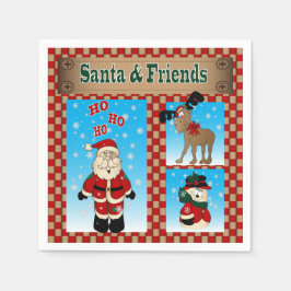 Roligt jultomten och vänner pappersservett