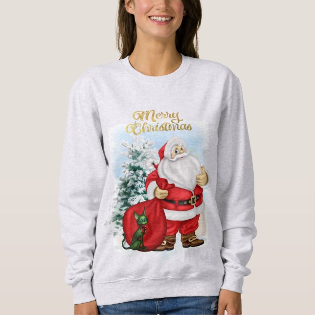 Roligt Jultomten Sweatshirt T Shirt (Framsida)