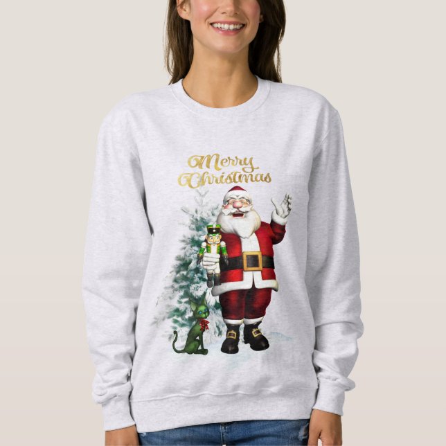 Roligt Jultomten Sweatshirt T Shirt (Framsida)
