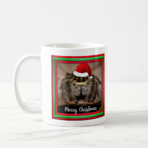 Roligt Jumping Spider i jultomten Kaffemugg