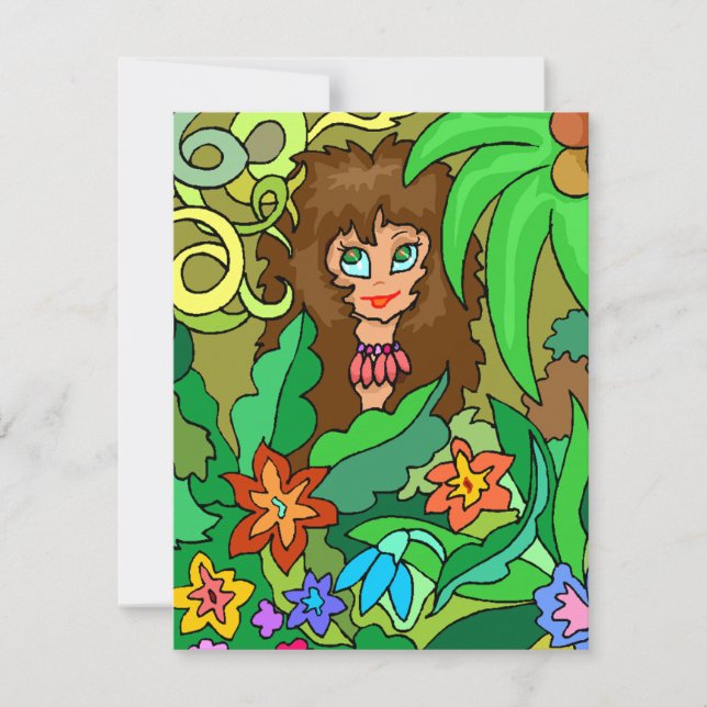 ROLIGT JUNGLE THMED SAFARI Födelsedagsfest inbjuda Inbjudningar (Framsida)