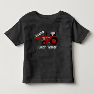 Roligt ’Junior Farmer’ och ’Namn’ Red Load T Shirt