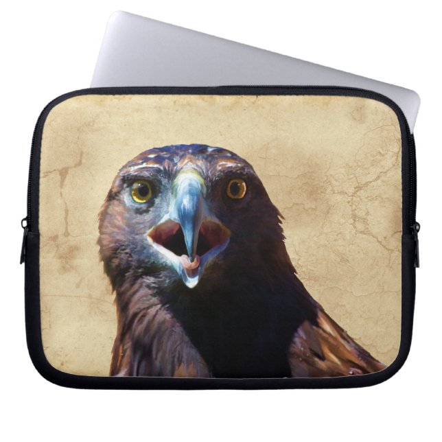Roligt Juvenile Örn Bad Attitude Wildlife Laptop Sleeve (Framsidan)