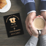 Roligt Kaffe Croissants Namn Datum Pos Vykort<br><div class="desc">Roligt Kaffe Croissants Namn Datum. Underbar jubileumsidé för paret lycklig med roligt som säger "Sharing Coffee and Croissants" sedan med året och kaffe koppar med hjärtan och kroissants motiv. Anpassa enkelt till namn och datum.</div>