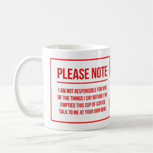 Roligt kaffe för ansvarDisclaimer Kaffemugg