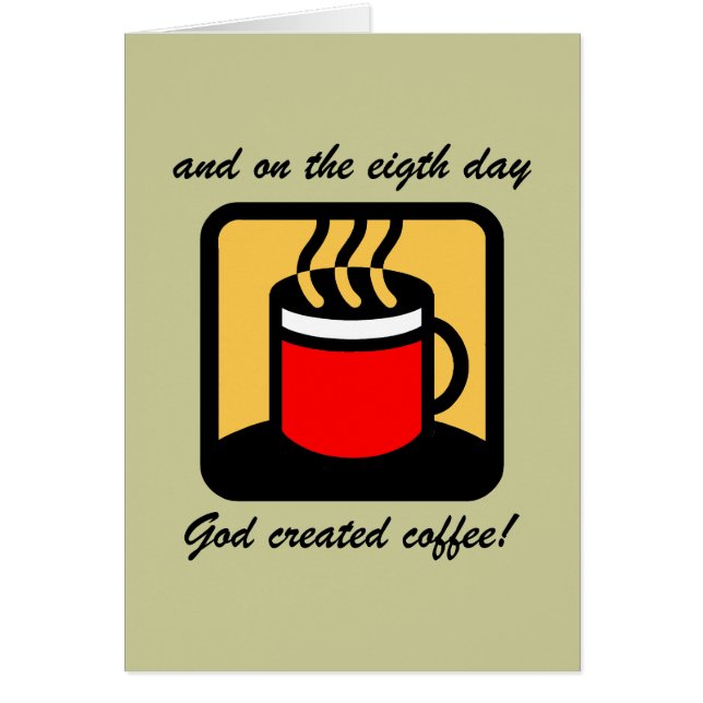 Roligt kaffe hälsningskort (Framsidan)