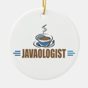 Roligt kaffe julgransprydnad keramik