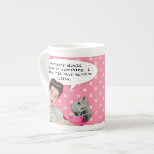 Roligt kaffecitationstecken benporslin mugg