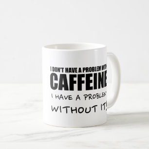 Roligt kaffeordstäv, koffeinproblem kaffemugg