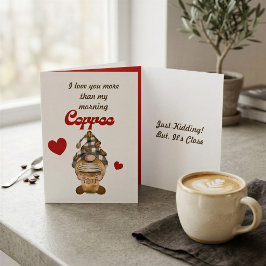 Roligt kaffesällskapskort på valentin – men det är kort