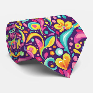 Roligt kaklat mönster i 90-talsstil slips