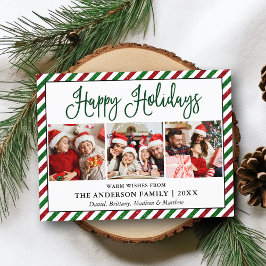 Roligt Kalligrafi 3 Foto Helgdag Glitter Rand Vykort