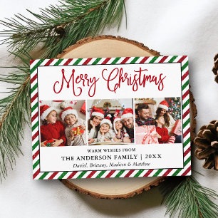 Roligt Kalligrafi jul Glitter Rand 3 Foto Vykort