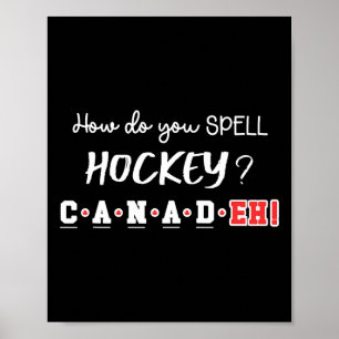 Roligt Kanada Hockey Eh Stavning Kanadensare Poster