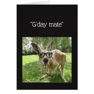 Roligt Kangaroo G'day Mate Australian Animal Get w Hälsningskort