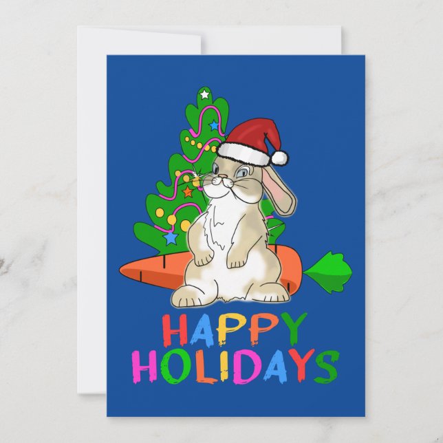 Roligt Kanin God Jul Julkort (Framsida)