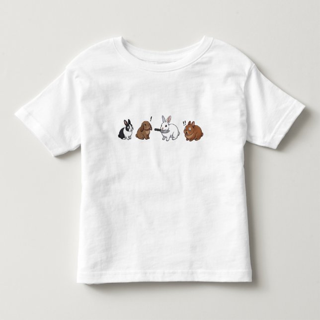 roligt Kanin Uppvaktning T Shirt (Framsida)