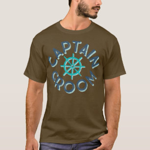 Roligt kapten Groom Nautical Bröllop Matching Brid T Shirt
