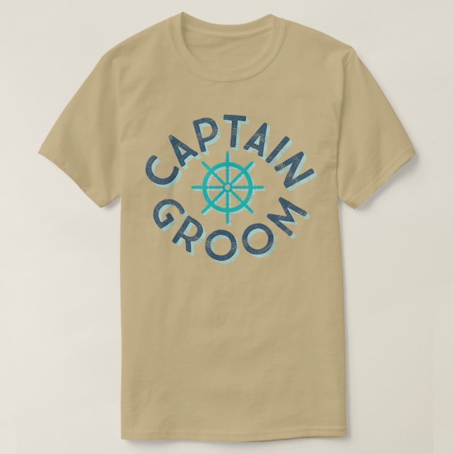 Roligt kapten Groom Nautical Bröllop Matching Brid T Shirt (Design framsida)