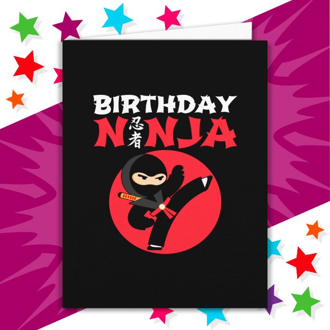 Roligt Karate Party Kids Martial Arts Birthday Nin Kort (Skapare uppladdad)