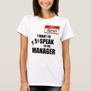Roligt Karen Namn Märke Tala Med Chef T Shirt