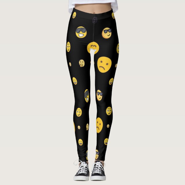 Roligt, kärlek, leende, lycklig söta emojis genoms leggings (Framsida)