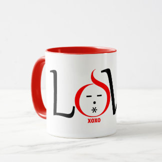 Roligt Kärlek-tecken med xoxo Mugg