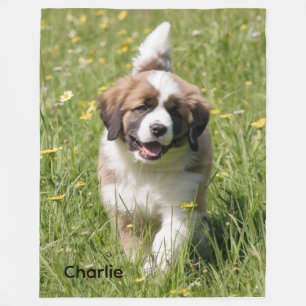 Roligt-kärleksfull St. Bernard-Personlig Fleecefilt