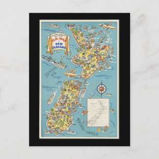 Roligt karta Nya Zeeland Vykort