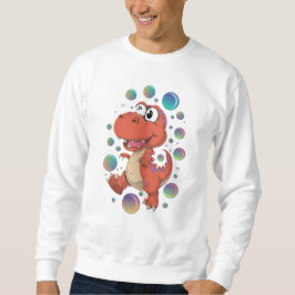 Roligt Kartonisk Orange Dinosaur Sweatshirt för ma
