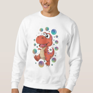 Roligt Kartonisk Orange Dinosaur Sweatshirt för ma