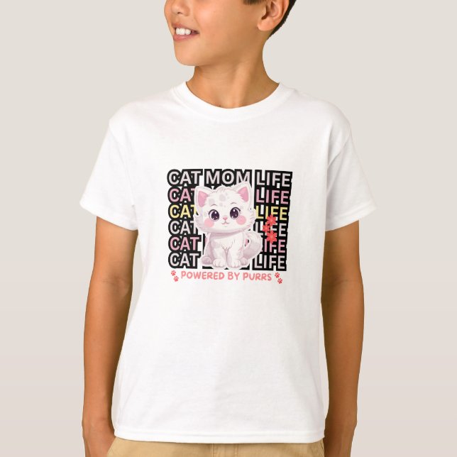 Roligt kattmamma-liv t shirt (Framsida)
