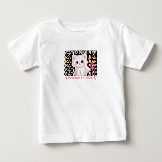 Roligt kattmamma liv t shirt (Framsida)