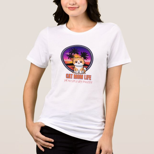 Roligt kattmammaliv t shirt (Framsida)