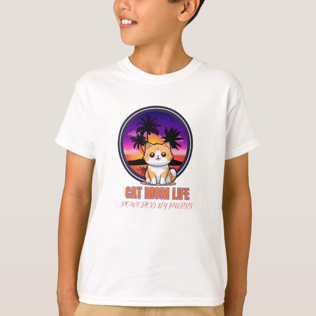 Roligt kattmammaliv t shirt (Framsida)
