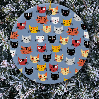 Roligt Kattunge Julgransprydnad Keramik