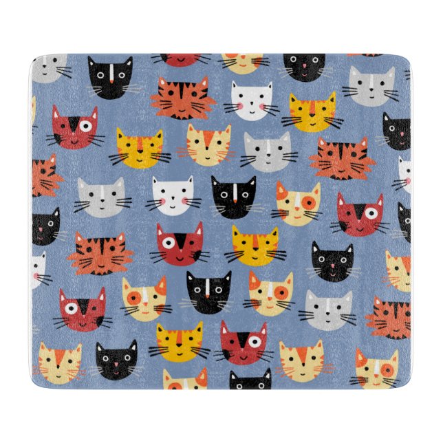 Roligt Kattunge Mönster Blue (Framsidan)