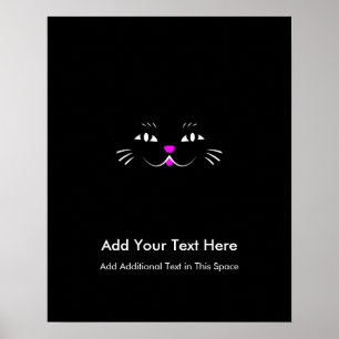 Roligt kattungeansikte poster
