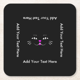 Roligt kattungeansikte underlägg papper kvadrat