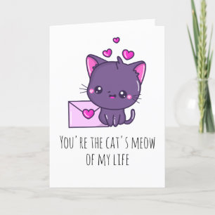 roligt kattvalentinkort helgkort