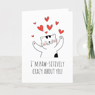 roligt kattvalentinkort helgkort