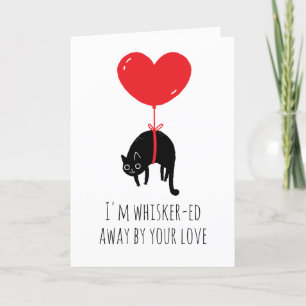 roligt kattvalentinkort helgkort