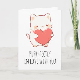 roligt kattvalentinkort kort
