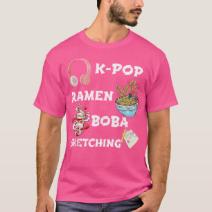 Roligt Kawaii K-Pop Ramen Boba Ice Bubble Tea Sket T Shirt