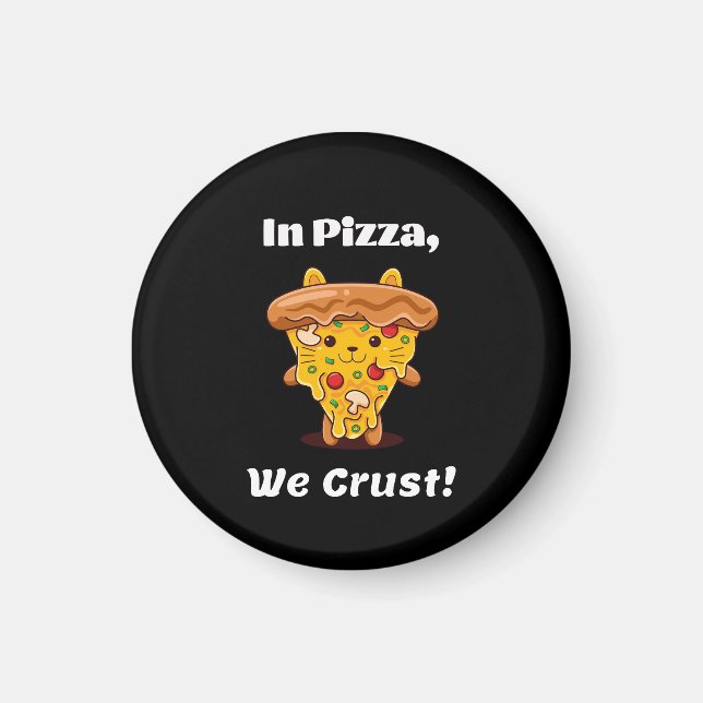 Roligt Kawaii Pizza Magnet (Framsidan)
