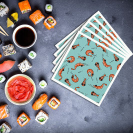 Roligt kawaii shrimp skaldjurscocktail napkin pappersservett