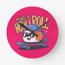 Roligt Kawaii Sushi på skateboard